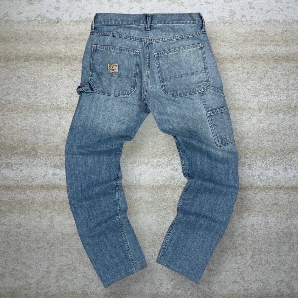 Vintage Y2K Old Navy Carpenter Jeans 28x30 Baggy Tapered Leg Fit Light Wash